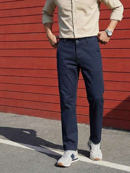 The Roadster Life
                          Co. Men Straight Fit Chinos Trousers