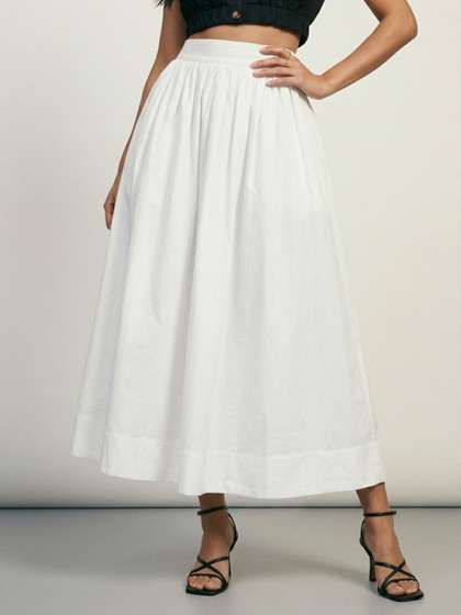 Phosphorus Women
                          Gathered Pure Cotton A-Line Skirts