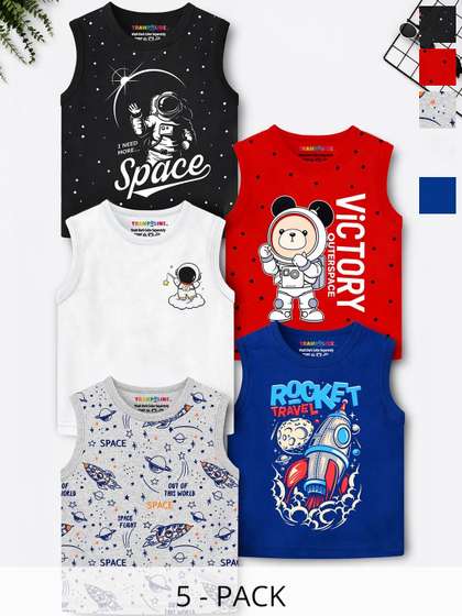 YK X Trampoline Boys Red
                    Cotton Tshirts