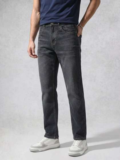 WROGN Men Slim Fit
                        Mid-Rise Heavy Fade Stretchable Jeans
