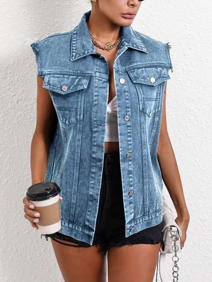 StyleCast Women
                        Washed Longline Denim Jacket