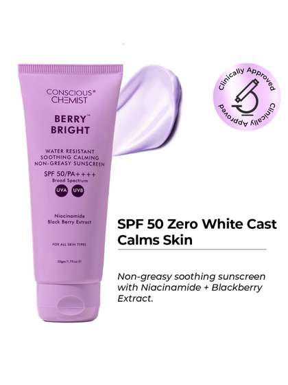 Conscious Chemist
                        Niacinamide Sunscreen SPF 50 with Water
                        Resistant & No White Cast - 50g