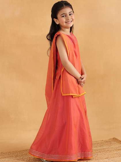 Fabindia Girls
                        Embellished Sequinned Ready to Wear Lehenga
                        & Blouse With Dupatta