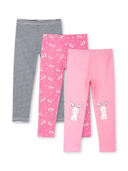 ariel Girls Pack of 3
                    Cotton Printed Ankle Length Leggings