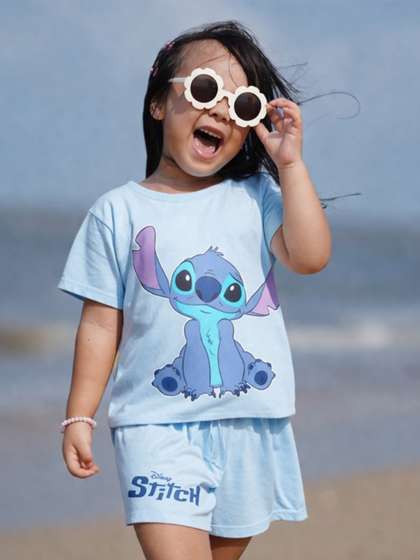 Nap Chief Girls Disney
                      Cuddle Stitch Printed T-shirt With Shorts