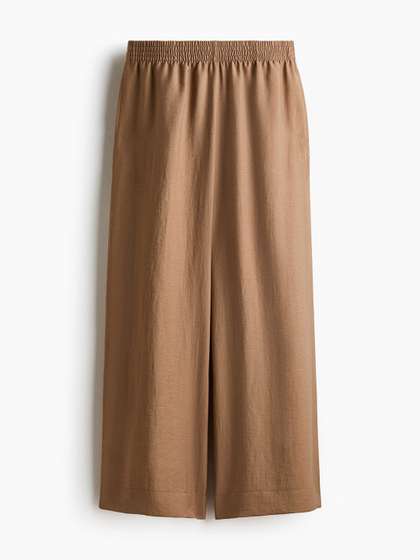 H&M Linen-blend
                        ankle-length trousers