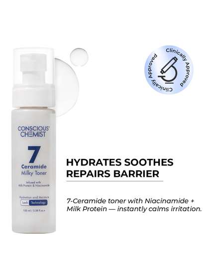 Conscious Chemist 7
                        Ceramide Milky Toner Infused With Milk Protein
                        & Niacinamide - 100ml