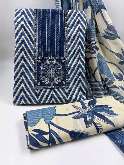 M S MODERN SUPER
                        Printed Unstitched Dress Material