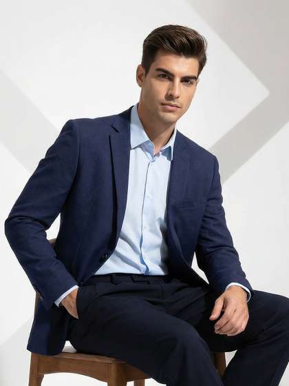 INVICTUS Regular Fit
                      Notched Lapel Collar Formal Blazer