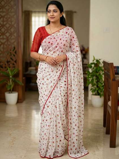 KALINI Floral Pure
                        Georgette Saree
