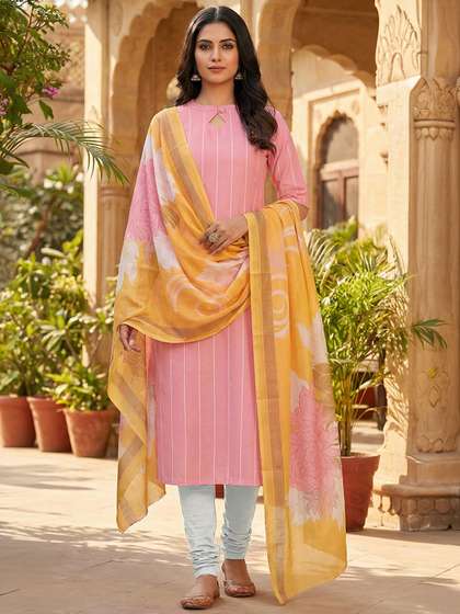 Sun Fashion And
                        Lifestyle Women Printed Keyhole Neck Kurta