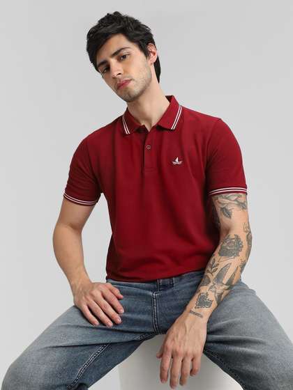 Klub Fox Men Brand
                        Logo Polo Collar T-shirt