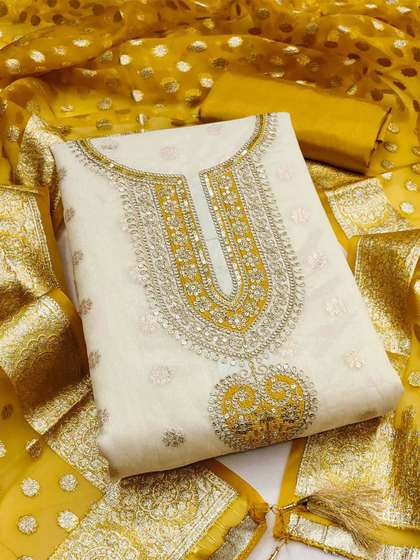 HMP Fashion
                          Embroidered Unstitched Dress Material