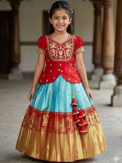 White Button Girls
                    Embellished Thread Work Ready to Wear Lehenga &