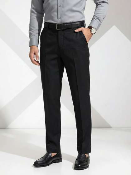 INVICTUS Men
                          Striped Formal Trousers