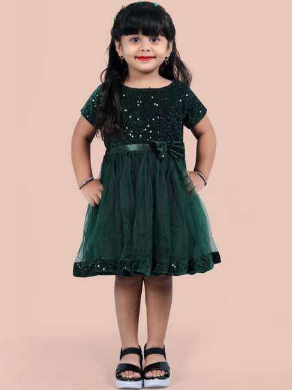 KALINI Embellished Net
                    Fit & Flare Midi Dress