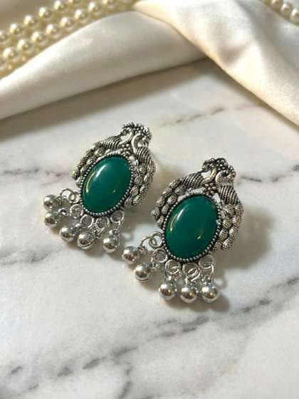 RAPPERSSHOP Peacock
                        Shaped Drop Earrings