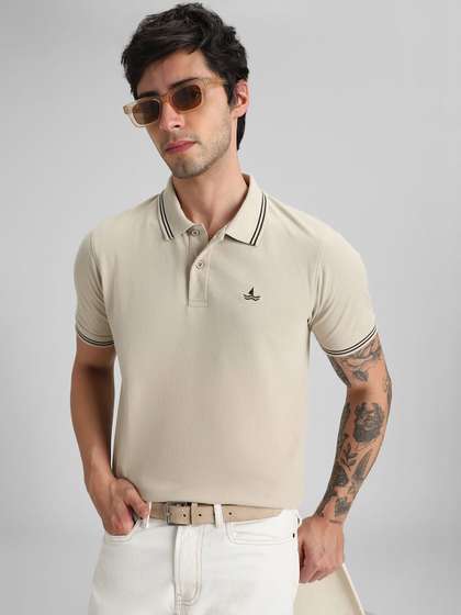 Klub Fox Men Brand
                        Logo Polo Collar T-shirt