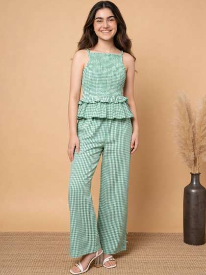 Lil Tomatoes Girls
                    Checked Top with Palazzos