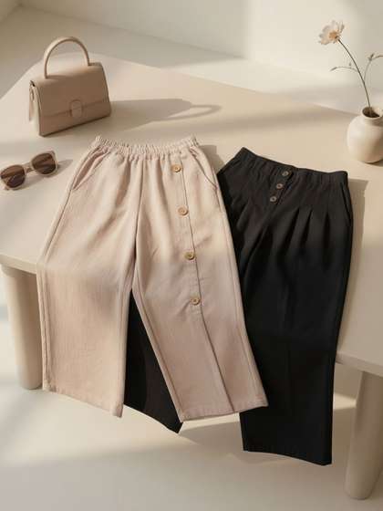 Cutiekins Girls Relaxed
                    Easy Wash Pleated Culottes Trousers