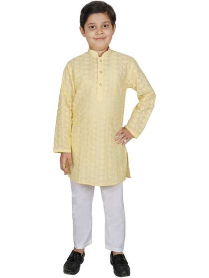 SG YUVRAJ Boys Ethnic
                    Motifs Embroidered Regular Thread Work Kurta with
                    Trousers