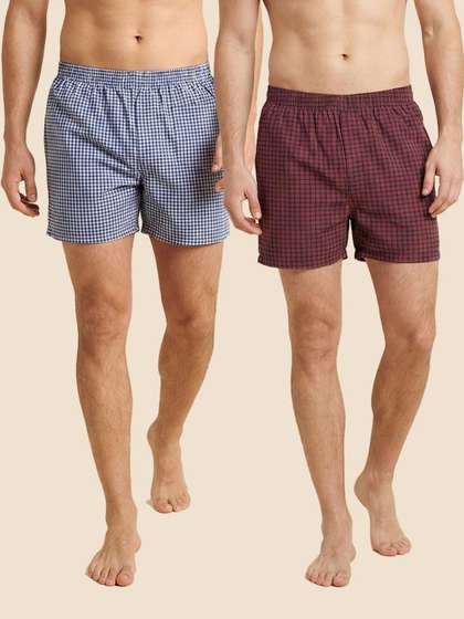 24 Street Pack of 2
                        Checked Boxers