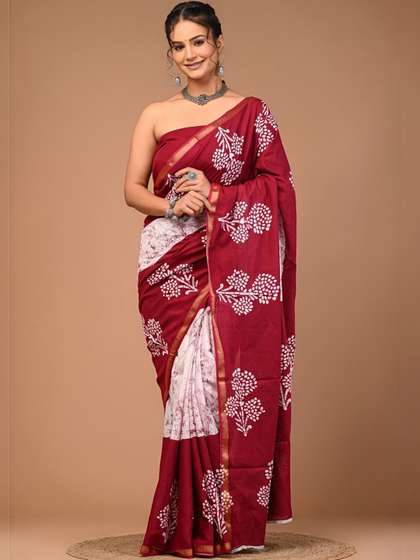 Anouk Batik Pure
                        Cotton Handloom Saree