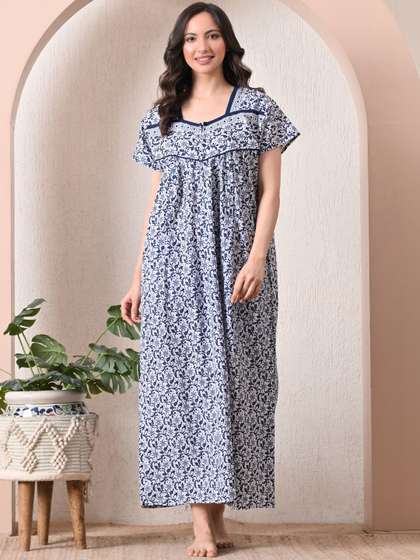 H & Y Apparel
                      Printed Maxi Nightdress