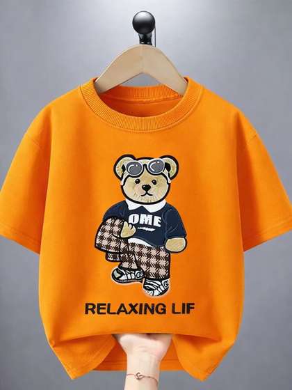 KEESOR Boys Graphic
                      Printed Round Neck Cotton Tshirts