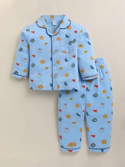 Dollar Boys Printed
                    T-shirt and Shirt with Pyjamas