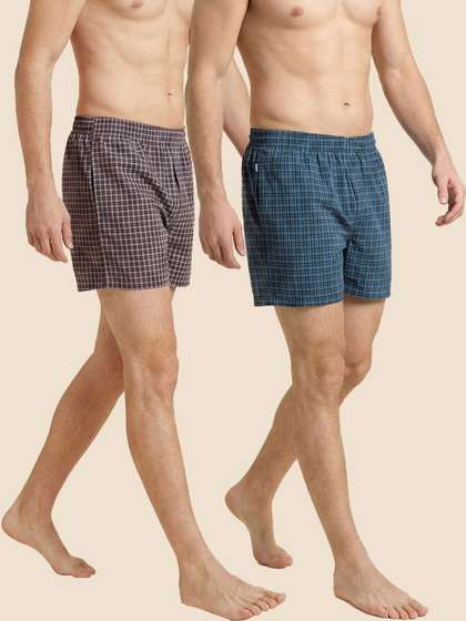 24 Street Pack of 2
                        Checked Boxers