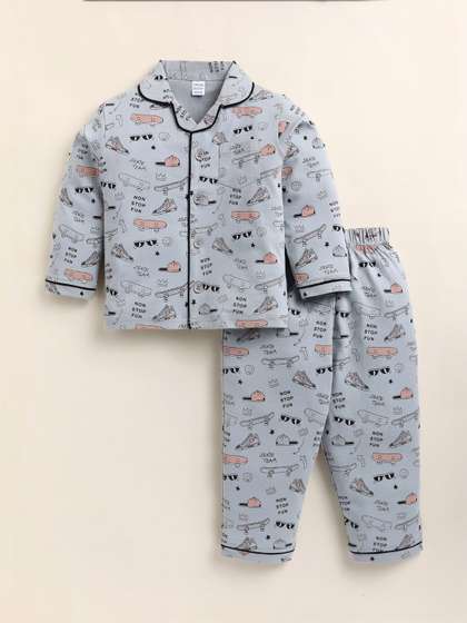 Dollar Boys Printed
                    T-shirt and Shirt with Pyjamas