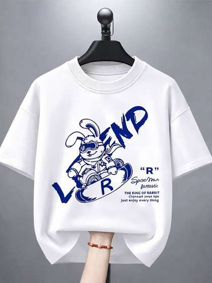 KEESOR Boys Graphic
                    Printed Round Neck Cotton Tshirts