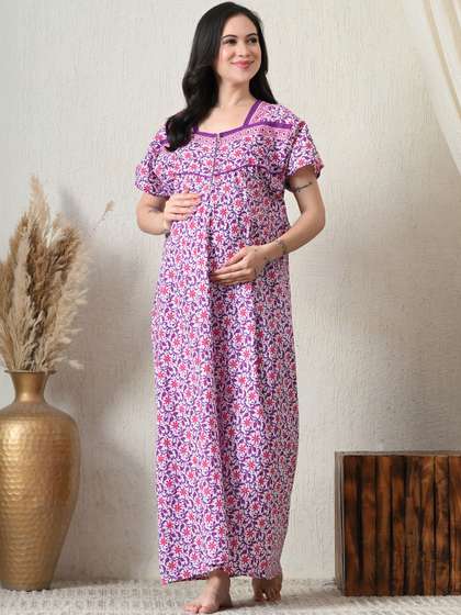 H & Y Apparel
                        Printed Maxi Nightdress