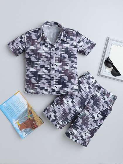 YK Boys Printed Shirt
                    with Shorts