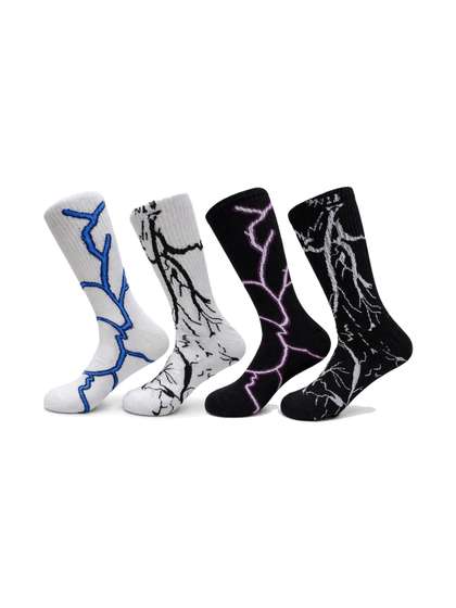 BEAR&BEYOND Men
                      Pack of 4 Cotton Patterned Calf Length Socks
