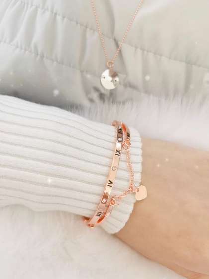 Vembley Women Rose
                          Gold-Plated Bangle-Style Bracelet