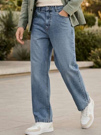 Urbano Fashion Men
                          Non Stretchable Loose Baggy Fit Washed Jeans