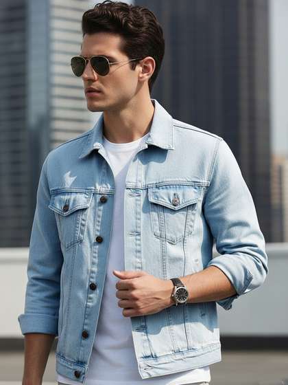Urbano Fashion Men
                        Washed Regular Fit Denim Jacket