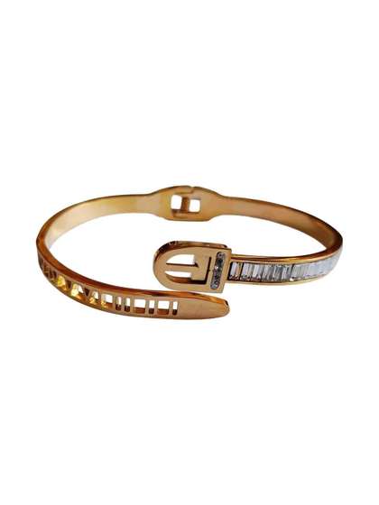 NICE LIFE COLLECTIONS
                      Women Gold-Plated Bangle-Style Bracelet