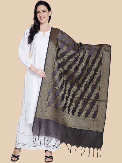 KALINI Ethnic Motifs
                      Woven Design Art Silk Dupatta with Zari