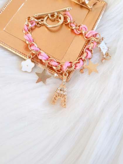 Vembley Women Cubic
                        Zirconia Gold-Plated Charm Bracelet
