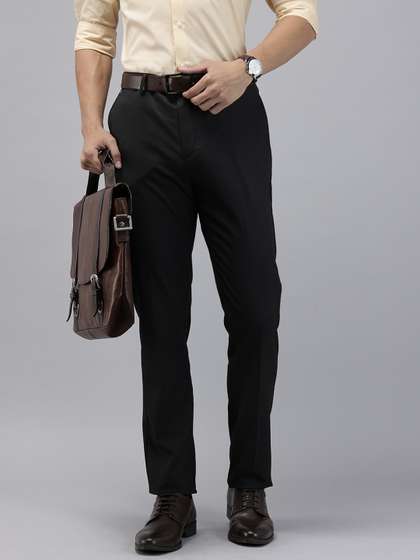 Blackberrys Men
                        Striped Slim Fit Low-Rise Formal Trousers