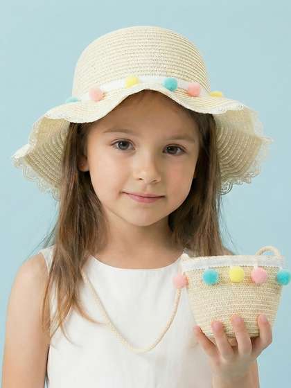 JENNA Girls
                      Cream-Coloured Embroidered Sun Hat