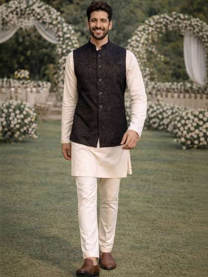 House of Pataudi
                        Woven Design Woven Nehru Jackets