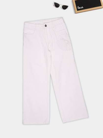 Pantaloons Junior Girls
                    Wide Leg High-Rise Jeans