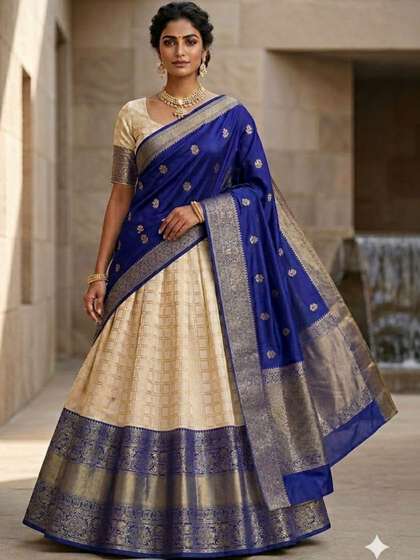 Renvaani Fashion
                        Embellished Unstitched Lehenga & Blouse With
                        Dupatta