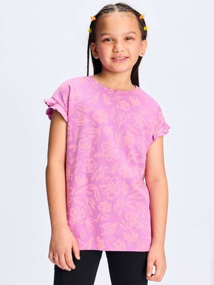 Dotokids Girls Cotton
                      Long Top with Frilled Sleeves