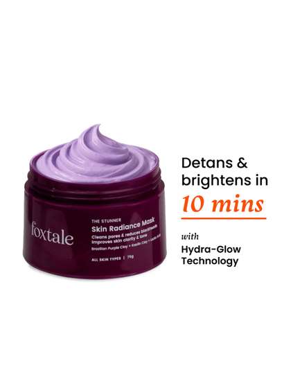 Foxtale De Tan Skin
                    Radiance Mask With Lactic Acid-Brazilian Purple Clay
                    & Kaolin Clay 75g