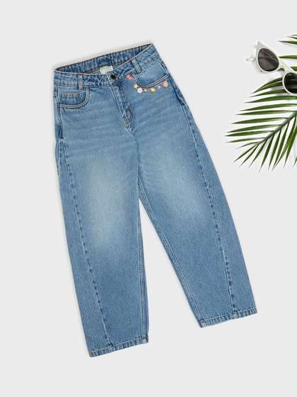 Pantaloons Junior Girls
                    Wide Leg Mid-Rise Jeans